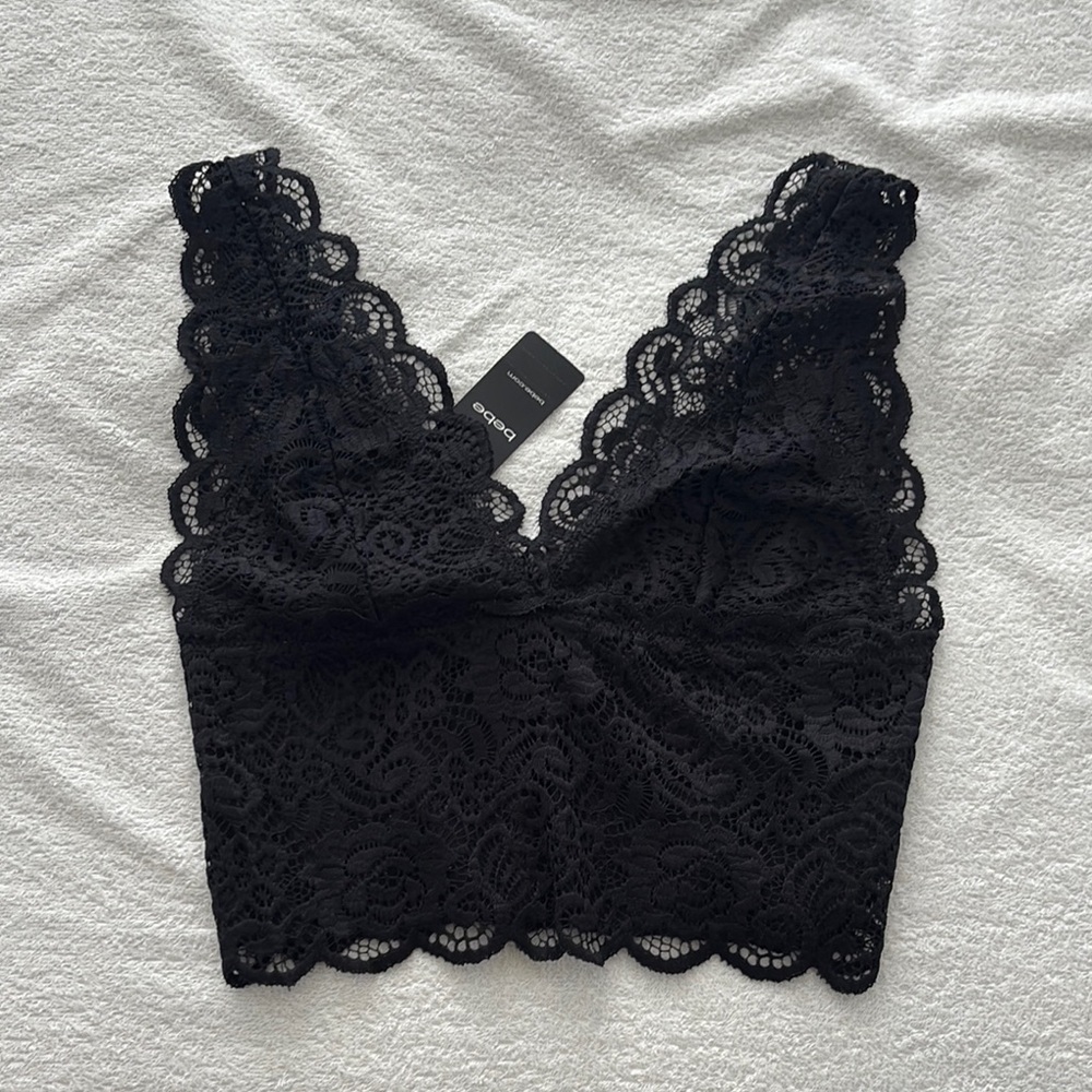 Black Lace Tank by Bebe